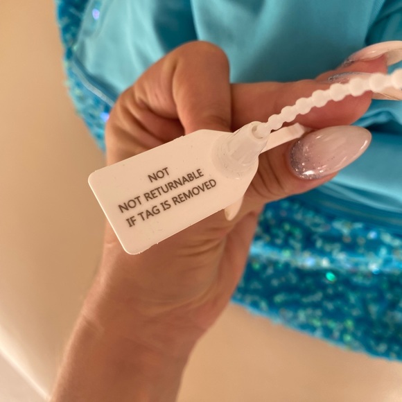 Size SX STRAPLESS MIDI DRESS NEW IN BLUE - Picture 15 of 15